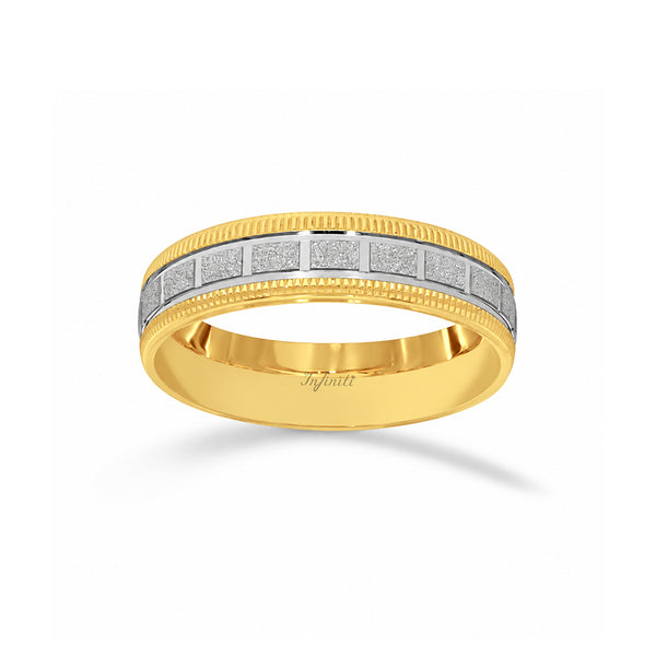 Argolla Oro 10k - Línea Platinada, Ancho 5 mm