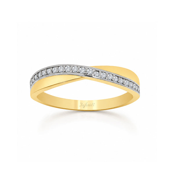 Argolla Oro 10k - Infinito con Zirconias, 3.75 mm