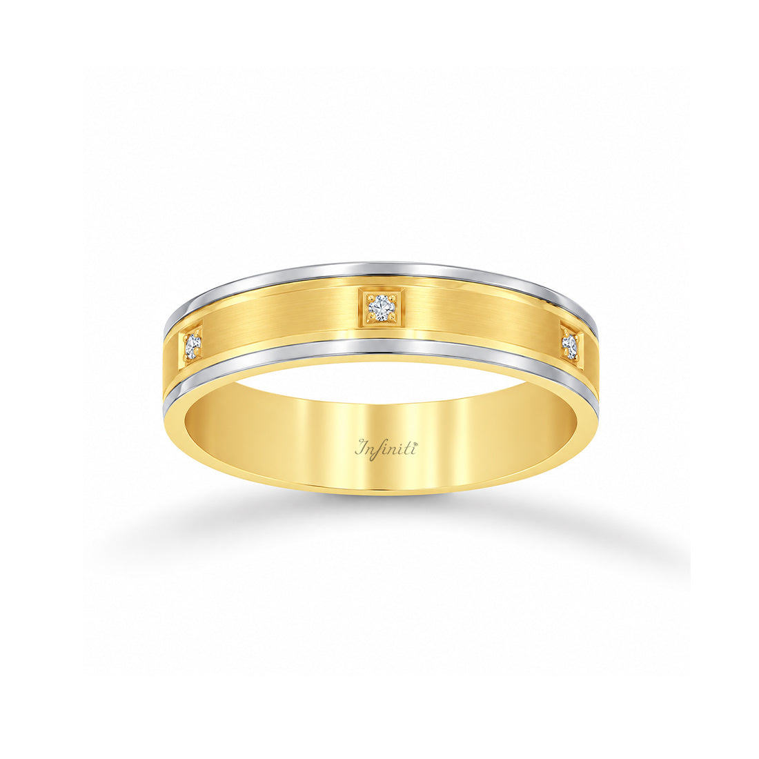 Argolla Oro 10k - Combinada con Zirconias 5 mm