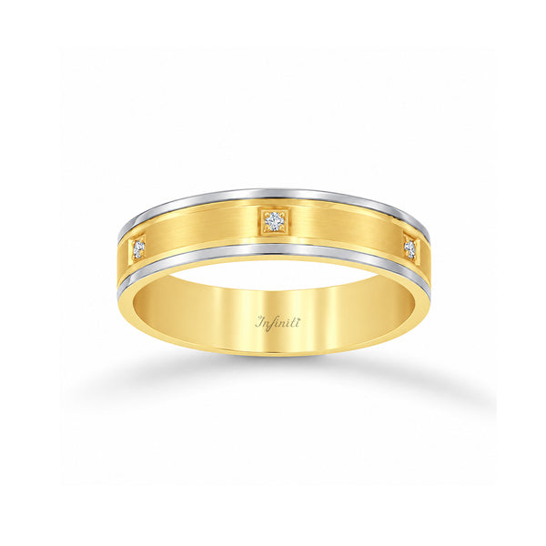 Argolla Oro 10k - Combinada con Zirconias 5 mm