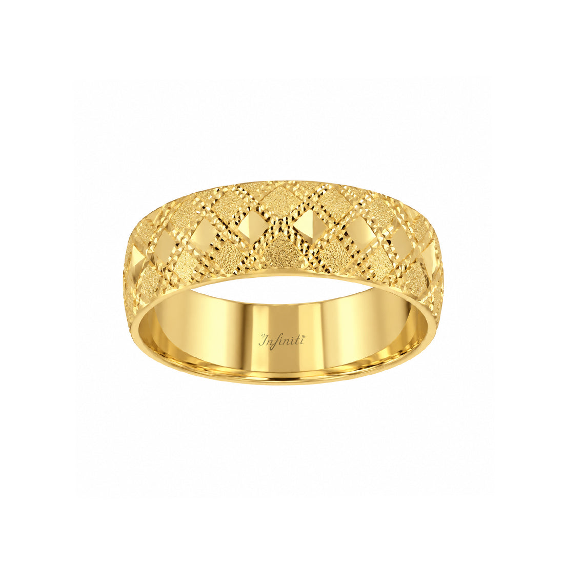 Argolla Oro 10k - Texturizada 6 mm Ancho