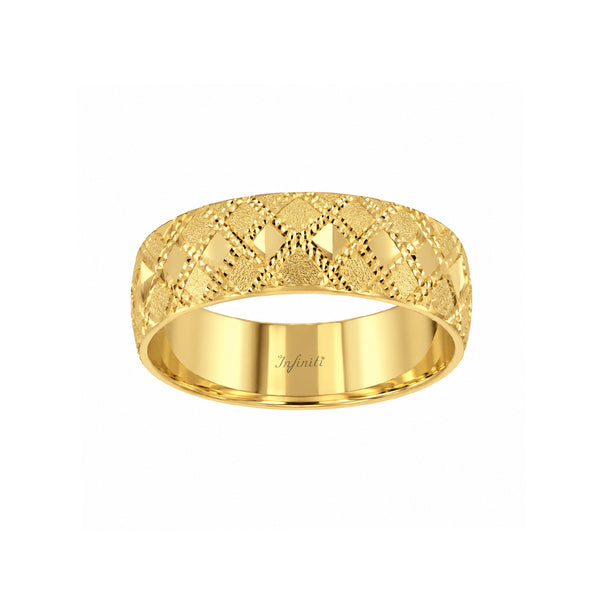 Argolla Oro 10k - Texturizada 6 mm Ancho