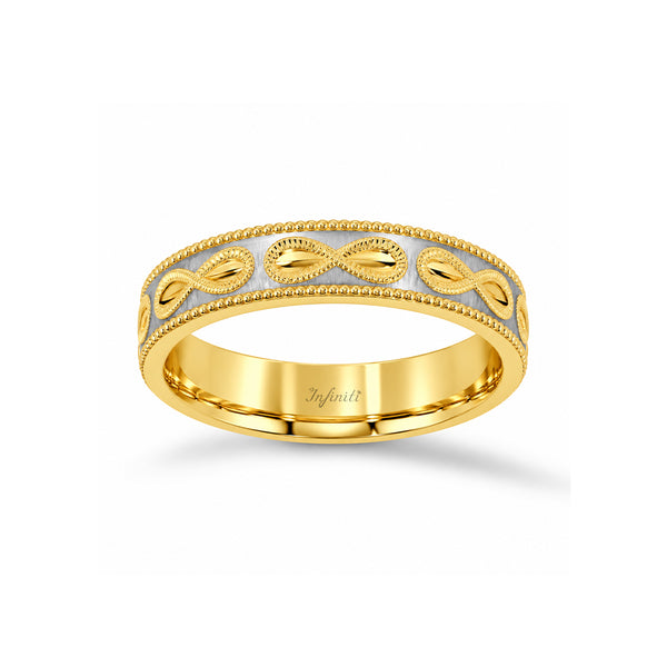 Argolla Oro 10k - Infinitos Combinada 4 mm