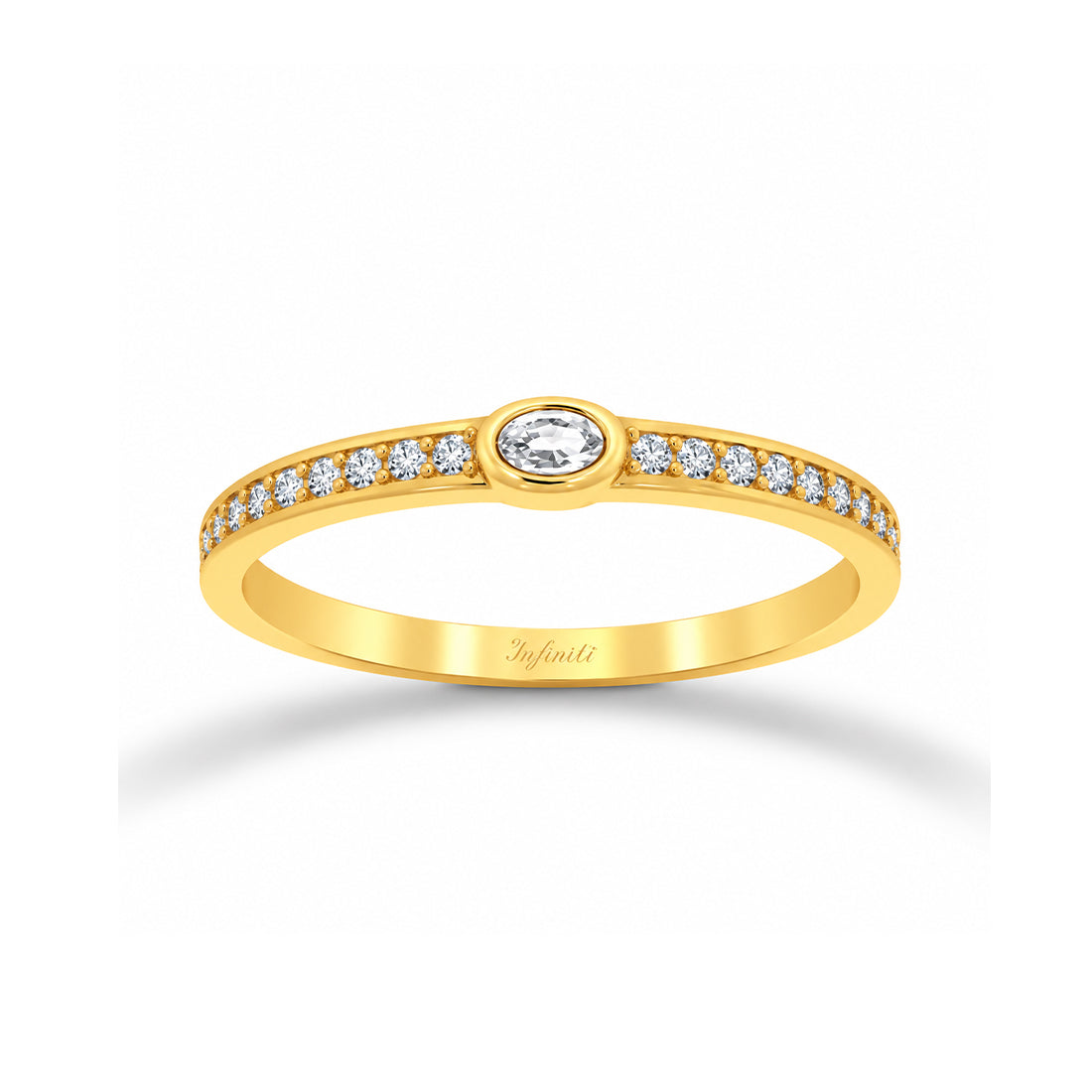 Anillo Oro 10k - Zirconia Blanca