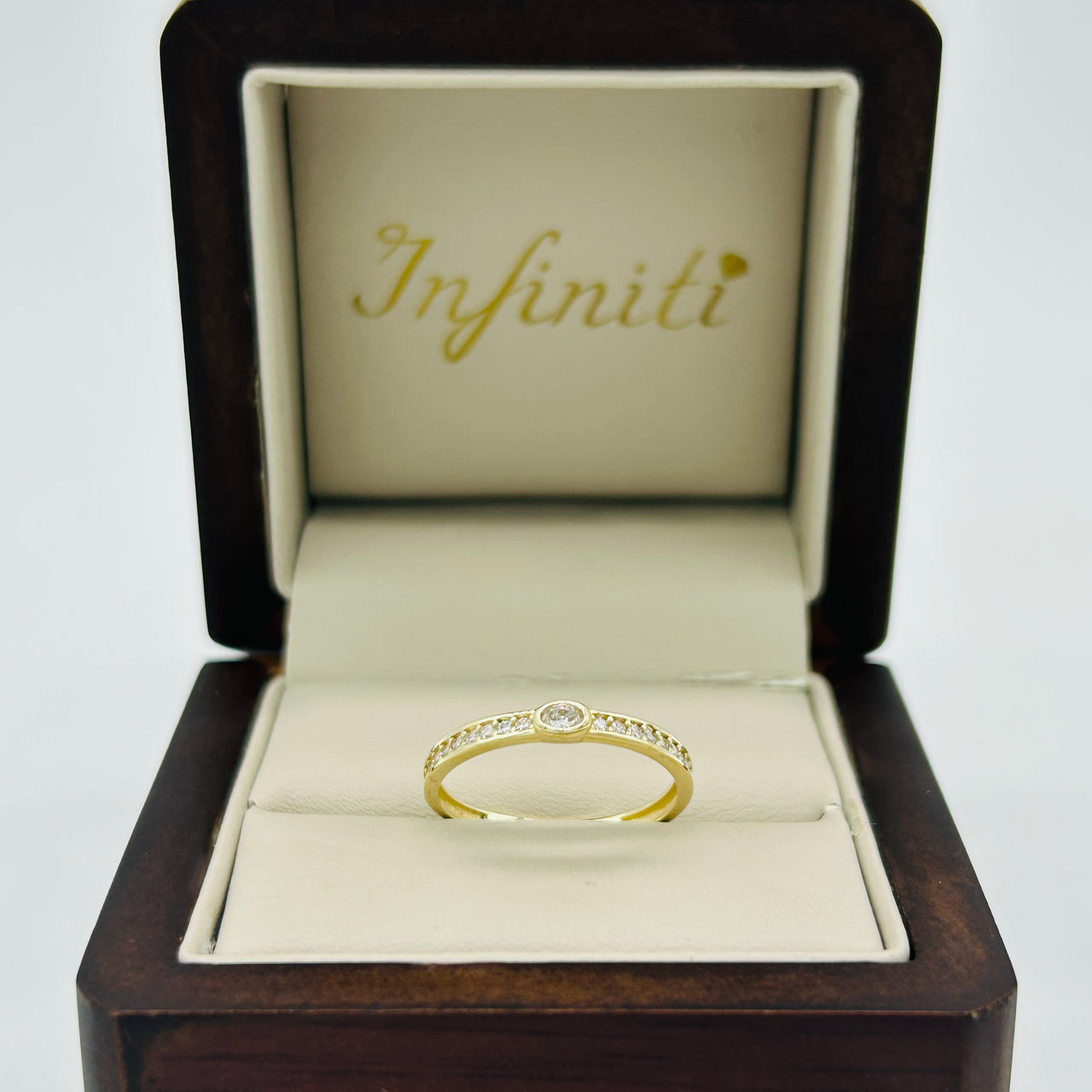 Anillo Oro 10k - Zirconia Blanca
