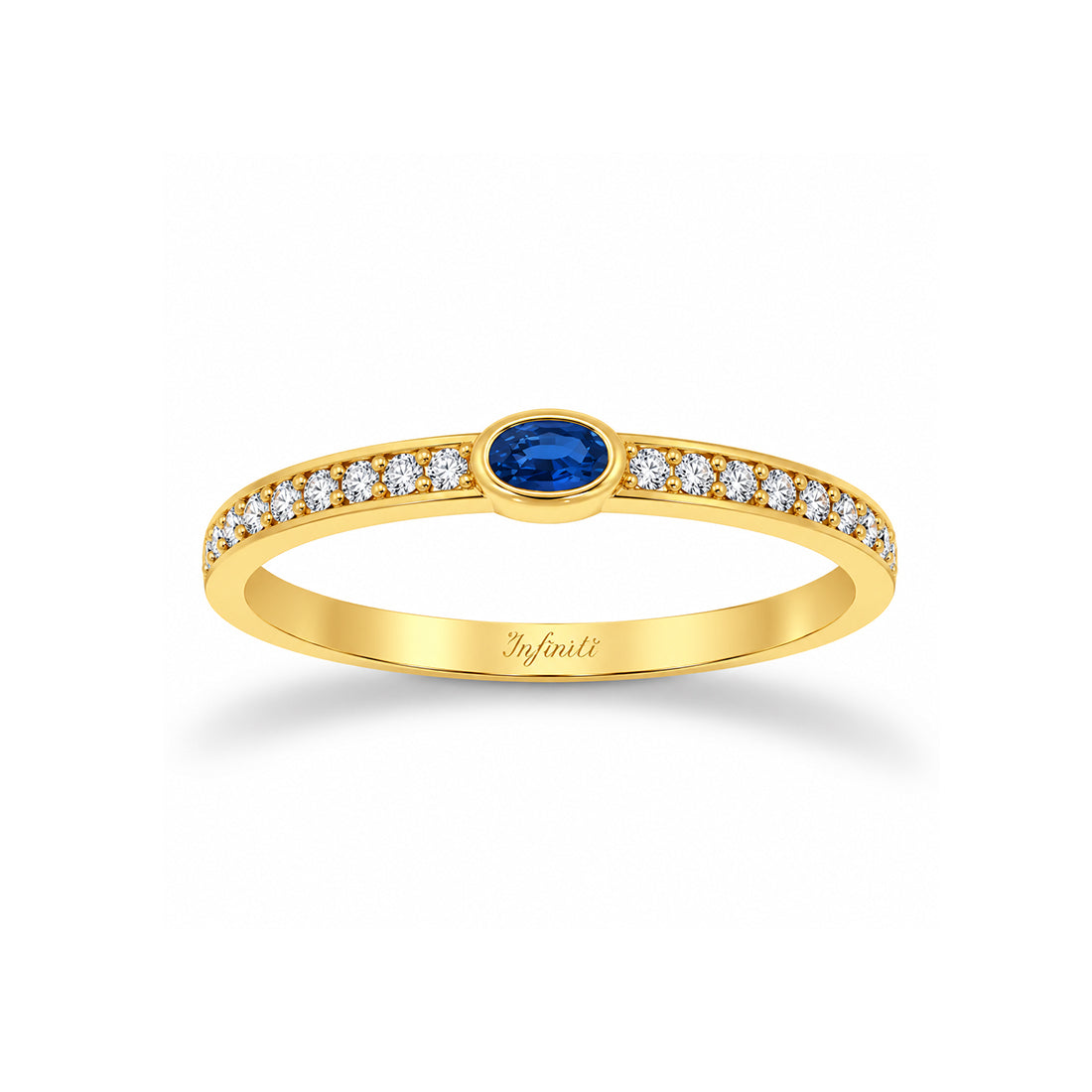 Anillo Oro 10k - Zirconia Azul