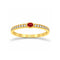 Anillo Oro 10k - Zirconia Roja