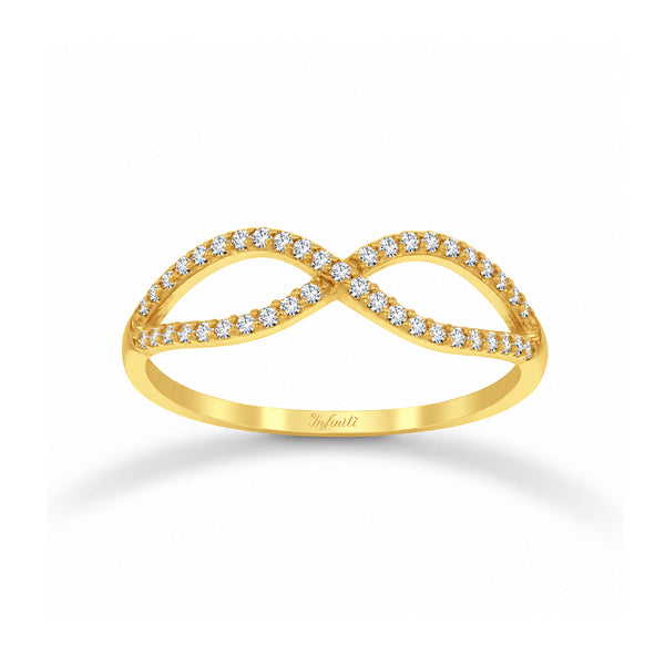 Churumbela Oro 10k - Forma Infinito Zirconias