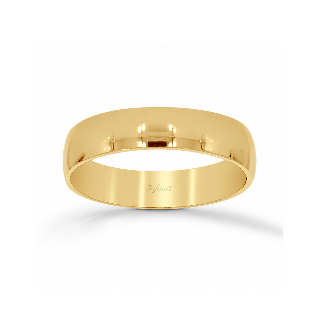Argolla Oro 10/14k - Lisa Acabado Espejo 5 mm