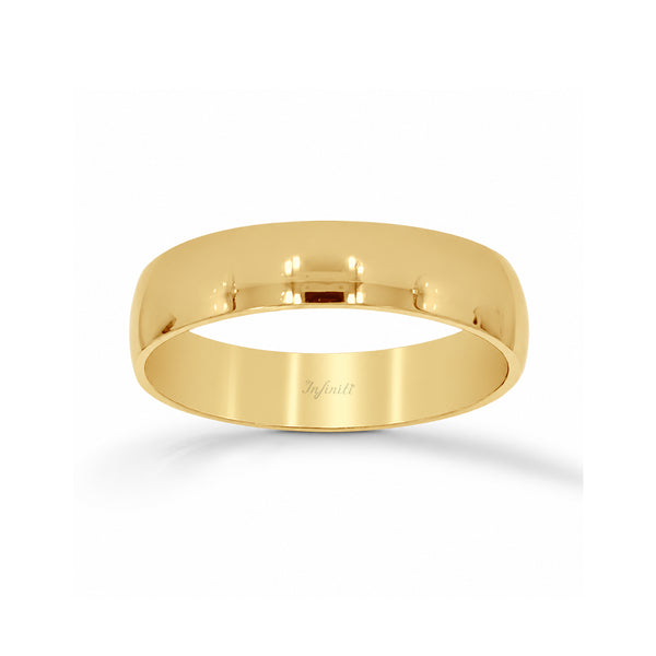 Argolla Oro 10/14k - Lisa Acabado Espejo 5 mm