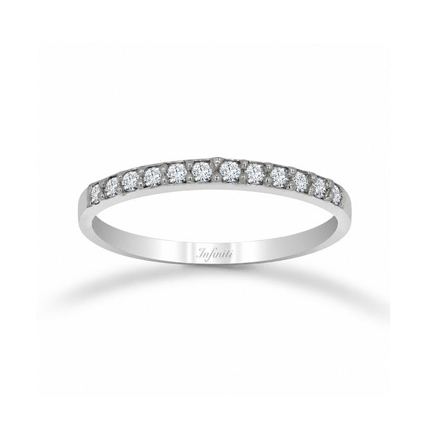 Churumbela Oro Blanco 10k - Pavé con Zirconias 2 mm