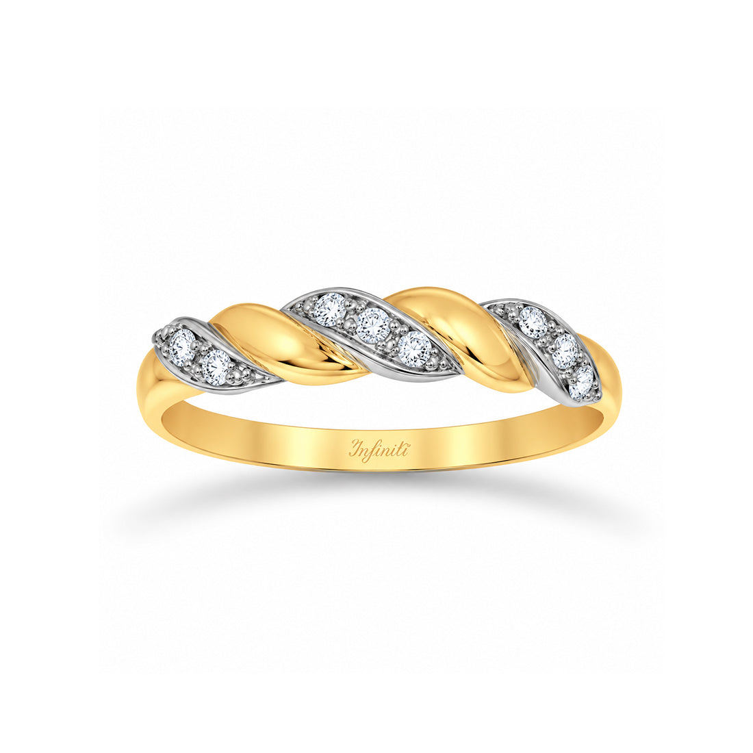 Churumbela Oro 10k Trenzada con Zirconias de 2 mm