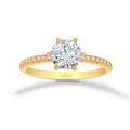 Anillo Oro Amarillo 10k, Estilo Pavé Zirconia 6.5 mm