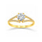 Anillo Oro 10k - Zirconia Central de 5.5 mm con Laterales