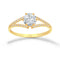 Anillo Oro 10k - Zirconia Central de 5.5 mm con Laterales