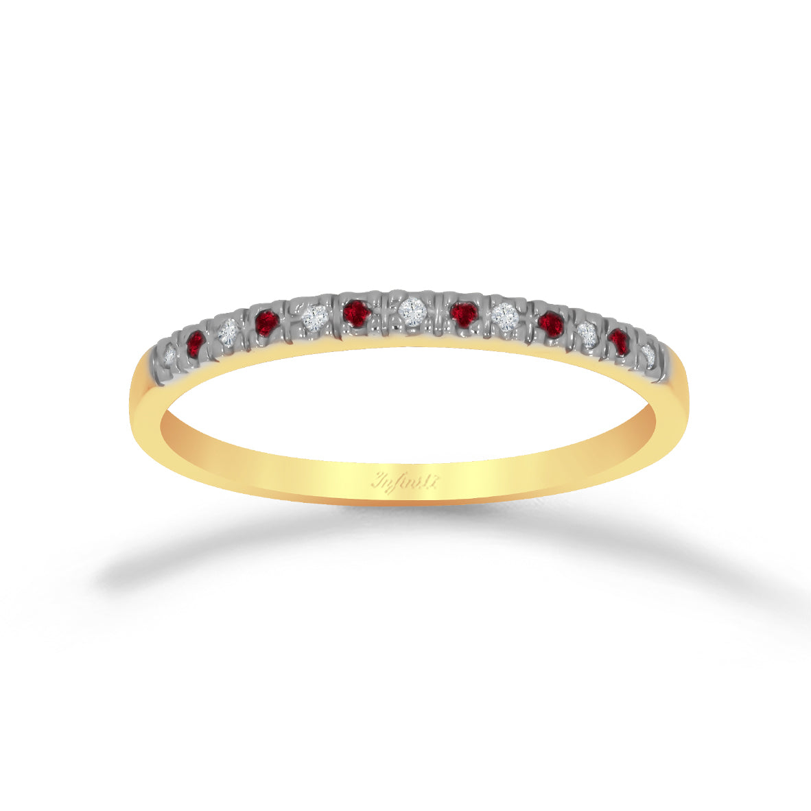 Churumbela Oro 10k - Pavé con Zirconias Rosas 1 mm