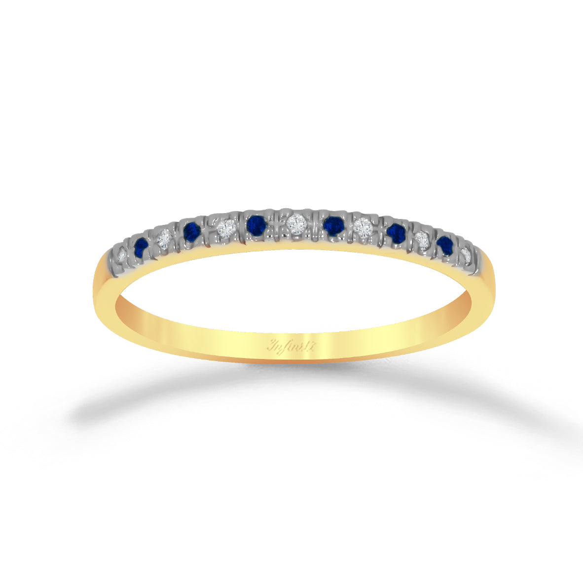 Churumbela Oro 10k - Pavé con Zirconias Azules 1 mm