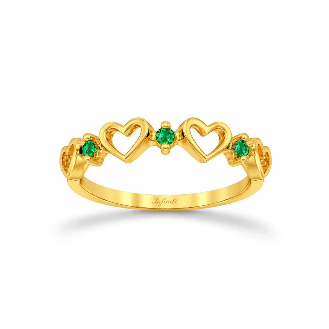Churumbela Oro 10k - Corazon Liso y Zirconias