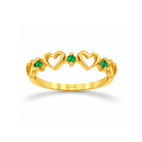 Churumbela Oro 10k - Corazon Liso y Zirconias