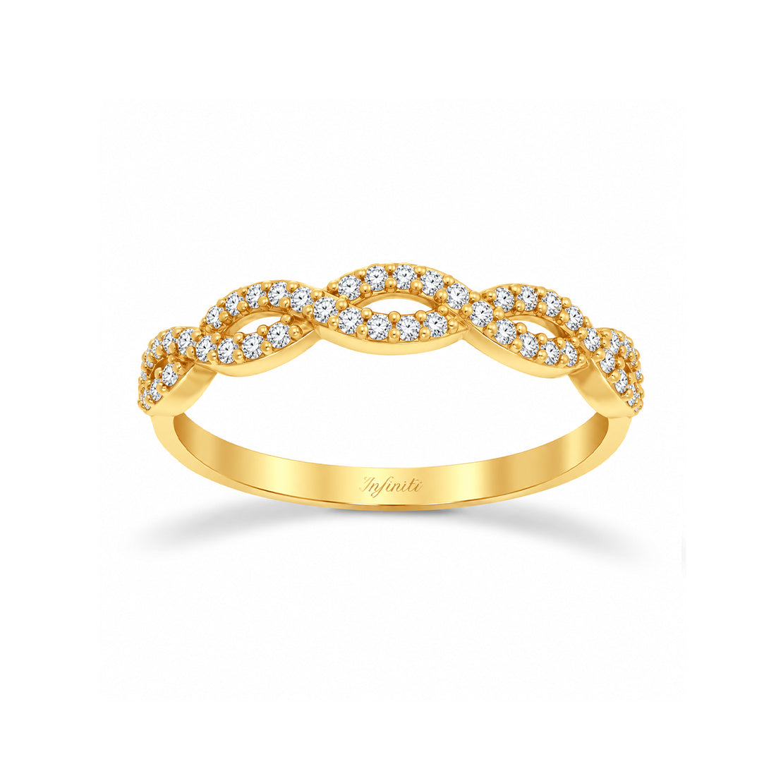 Churumbela Oro 10k - Trenzada con Zirconias de 1 mm