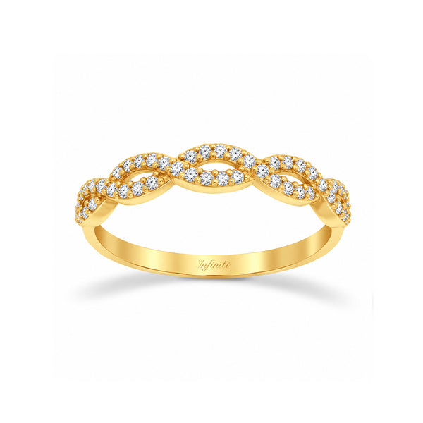 Churumbela Oro 10k - Trenzada con Zirconias de 1 mm