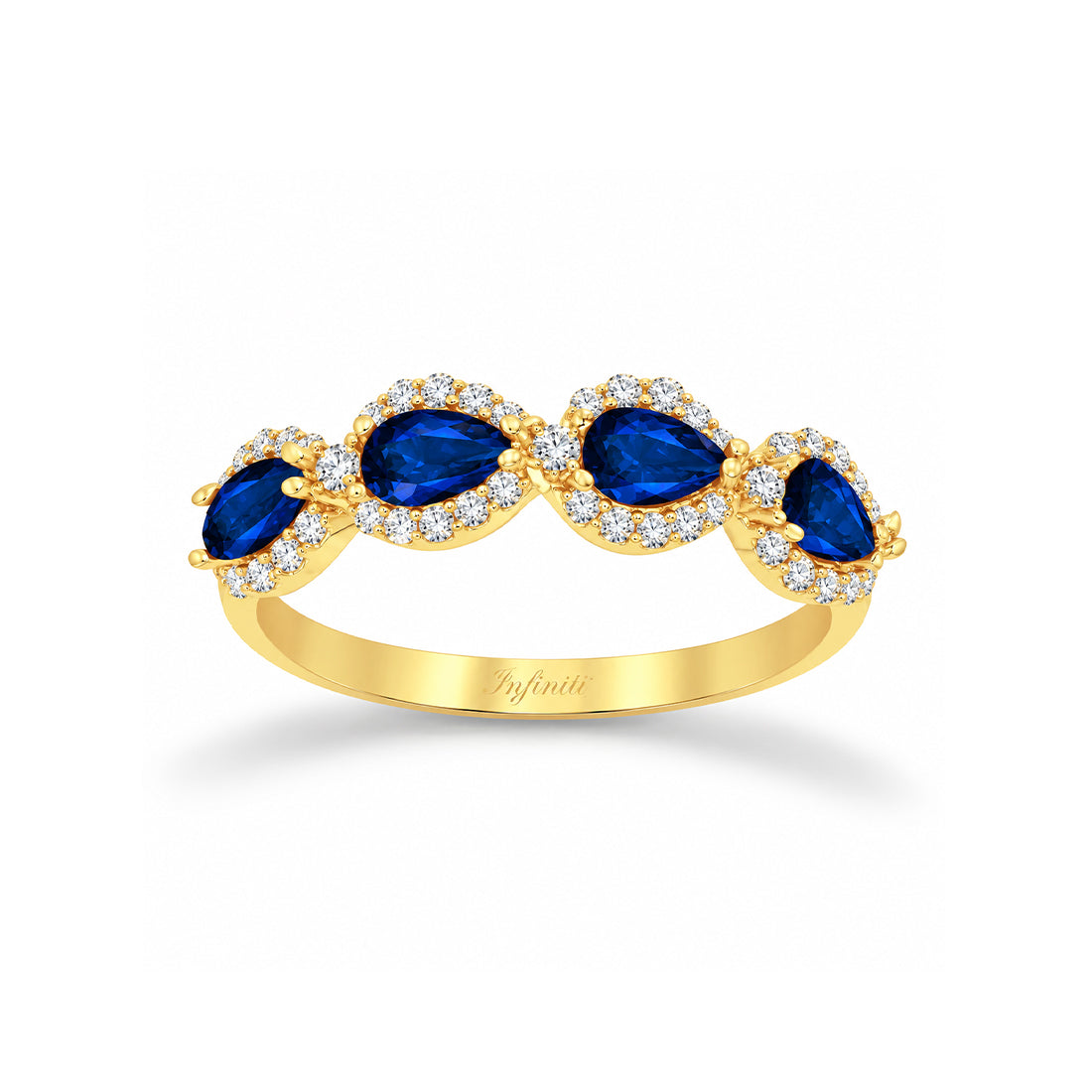 Churumbela Oro 10k - Zirconias tipo Zafiros forma Gota