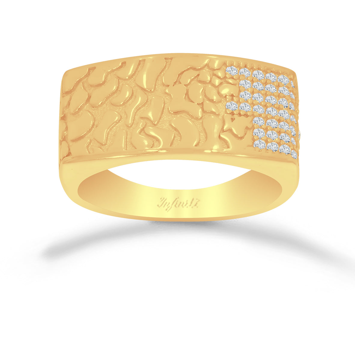 Anillo Oro 10k - Estilo Barroco con Zirconias