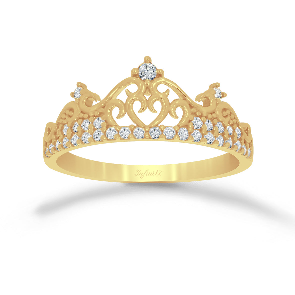 Anillo Oro 10k - Corona con Zirconias