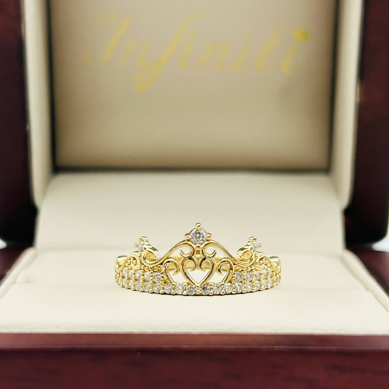 Anillo Oro 10k - Corona con Zirconias