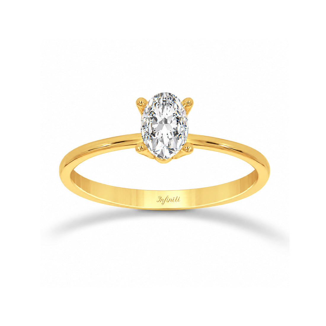 Anillo Oro 10k - Zirconia Oval