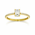 Anillo Oro 10k - Esmeralda con Laterales