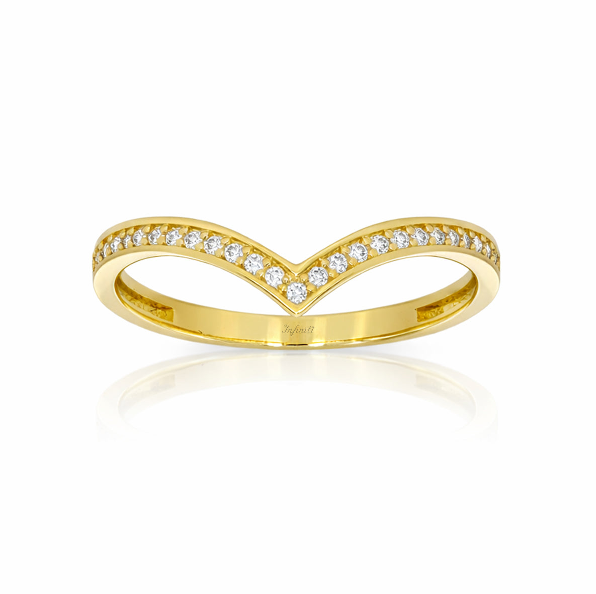 Churumbela Oro 10k - Forma V con Zirconias