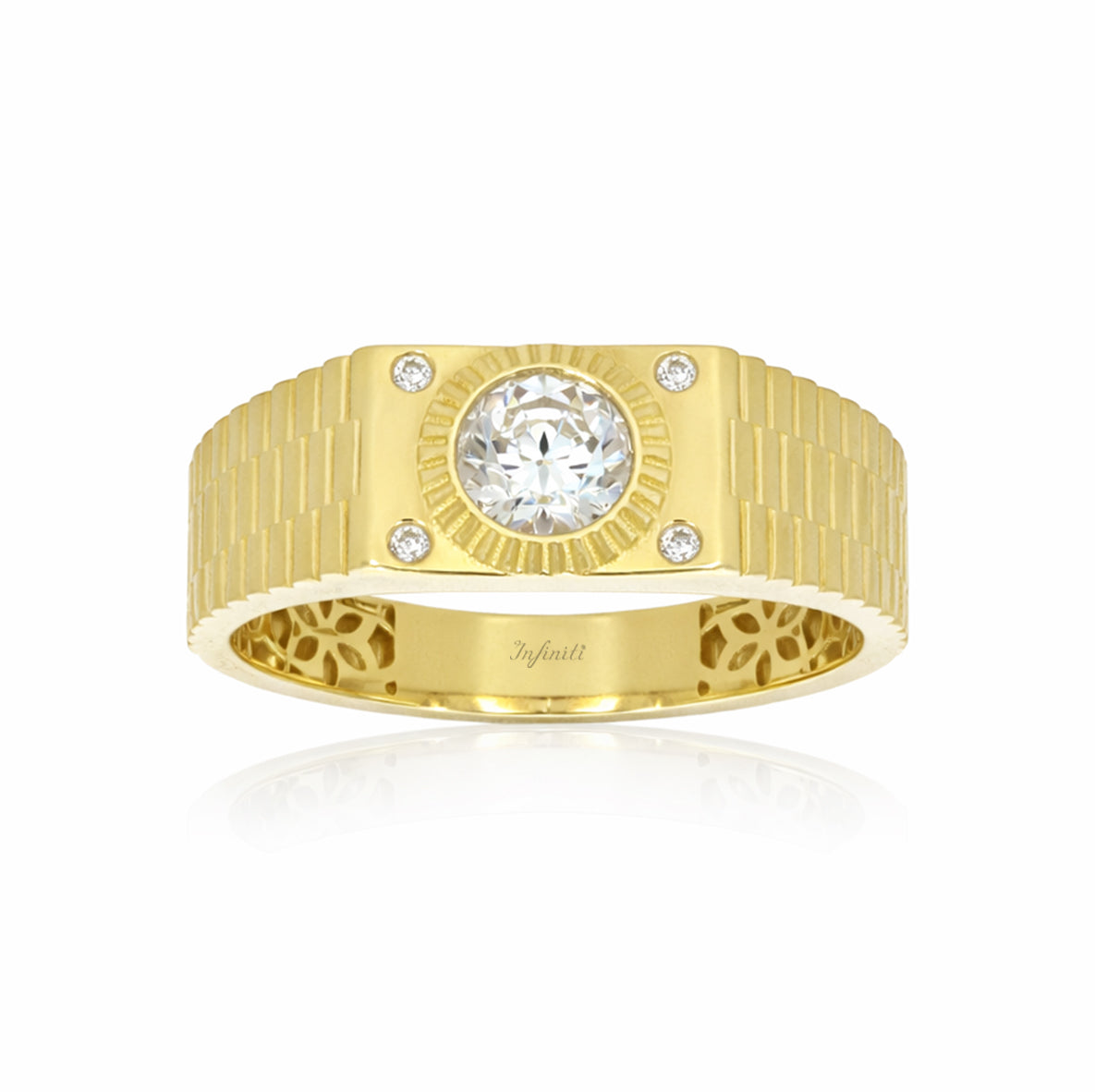 Anillo Oro 10k - Tipo Reloj con Zirconias