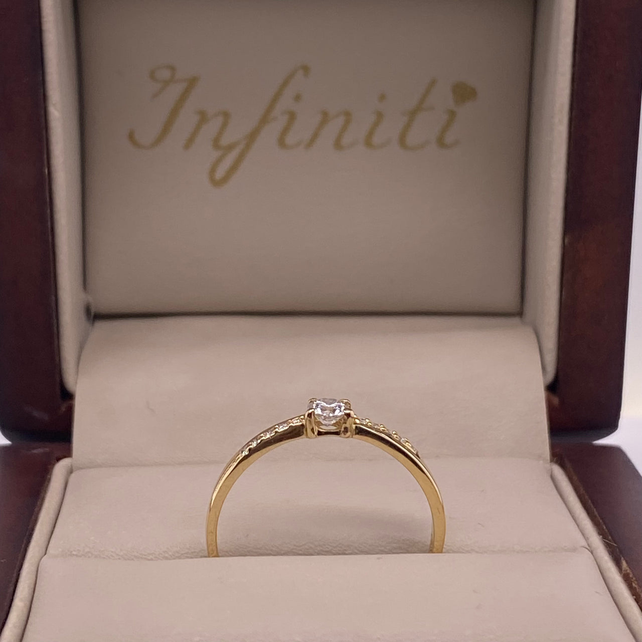 Anillo Oro 14k- Pavé Diamante Natural 0.22 CTW