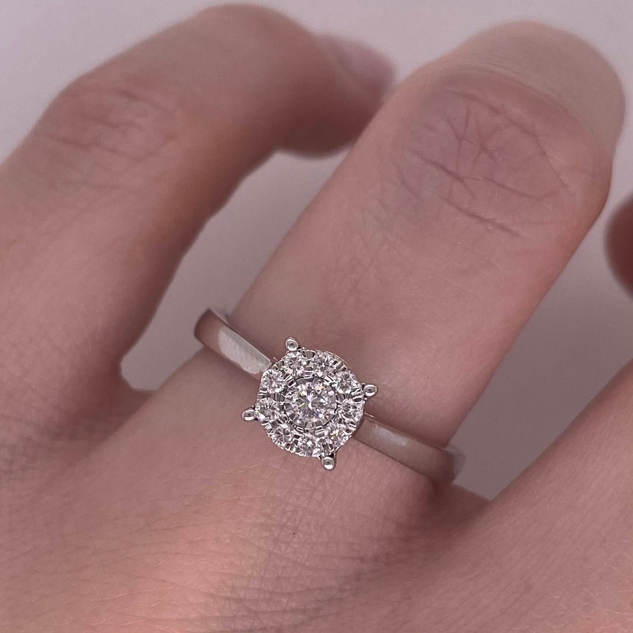 Anillo Oro Blanco 14k - Diamantes Naturales 0.15  CTW