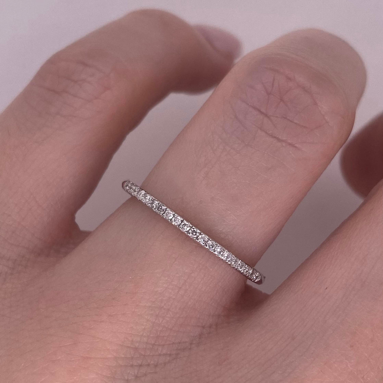 Churumbela Oro Blanco 14k - Diamante Natural 0.10 CTW