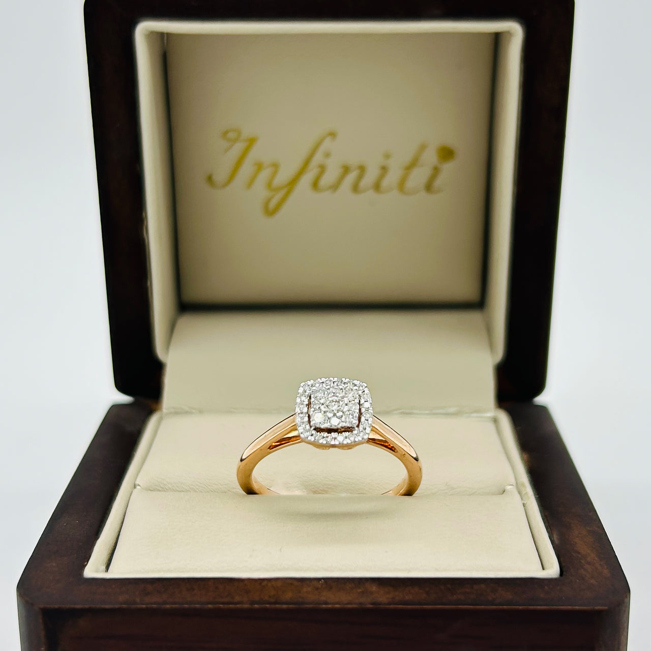 Anillo Oro Rosa 14k - Diamantes Naturales 0.25 CTW