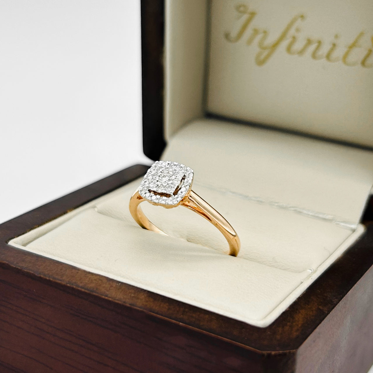 Anillo Oro Rosa 14k - Diamantes Naturales 0.25 CTW
