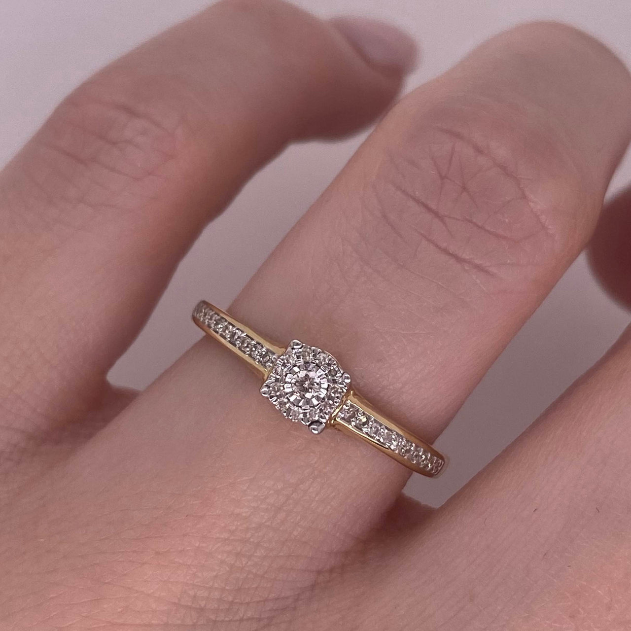 Anillo Oro 14k - Diamantes Naturales 0.12 CTW