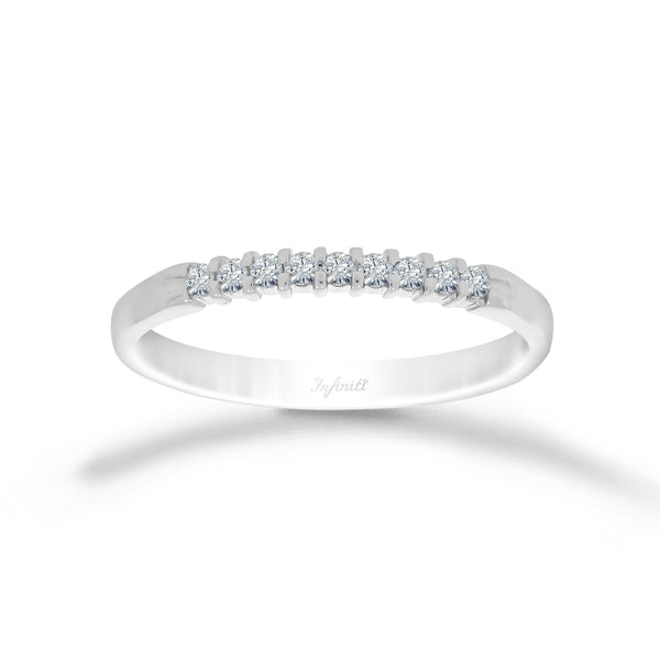 Churumbela Oro Blanco 14k, 9 Diamantes, Peso Total de 15 Puntos