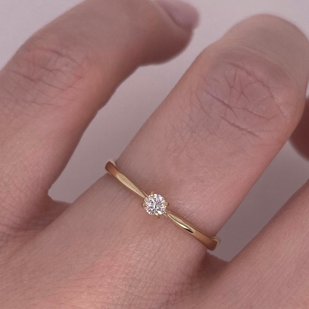 Anillo Oro 14k - Diamante Natural de 0.05 CT