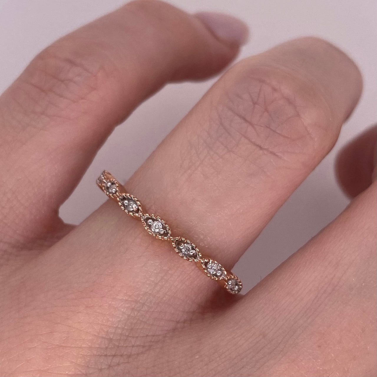 Churumbela Oro Rosa 14k - Diamante Natural 0.05 CTW