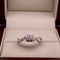 Anillo Oro Blanco 14k - Halo Diamante Natural 0.25 CTW
