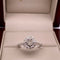 Anillo Oro Blanco 14k - Halo Diamante Natural 0.35 CTW