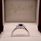 Anillo Oro Blanco 14k - Zafiro con Diamante Natural 0.75 CTW