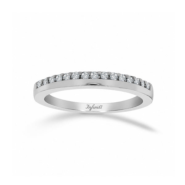 Churumbela Oro Blanco 14k - Pavé Diamante Natural de 0.19 CTW