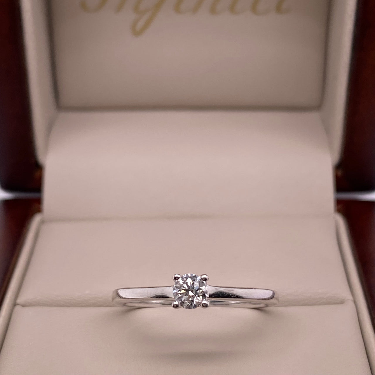 Anillo Oro Blanco 14k - Diamante Natural de 0.25 CT