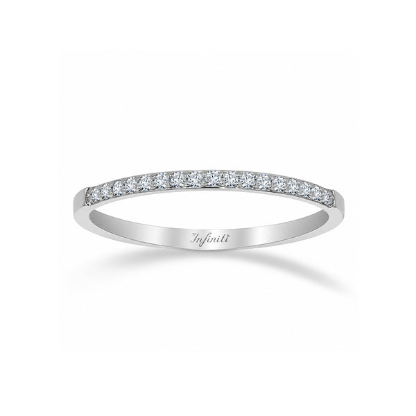 Churumbela Oro Blanco 14k - Pavé Diamante Natural de 0.12 CTW