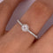 Anillo Oro Blanco 14k- Halo con Diamante Natural 0.36 CTW