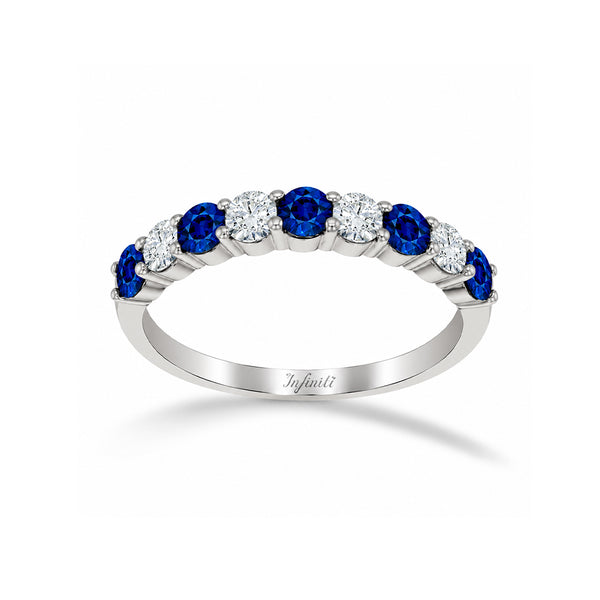 Churumbela Oro Blanco 14k - Zafiros y Diamantes 92 Pts Totales
